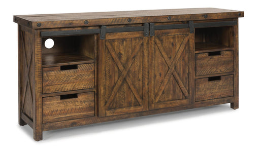 Flexsteel Carpenter Entertainment Base in Rustic Brown - Holmwood's Furniture & Design Center (Somersworth, NH)