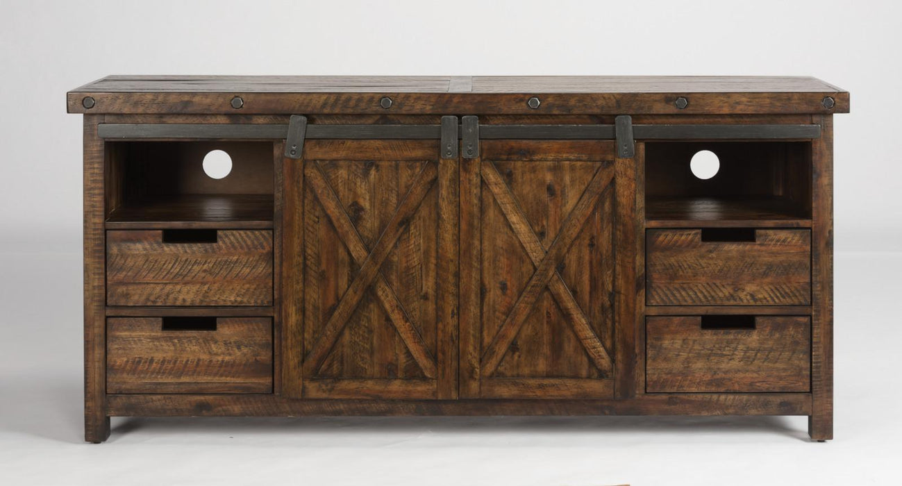 Flexsteel Carpenter Entertainment Base in Rustic Brown - Holmwood's Furniture & Design Center (Somersworth, NH)
