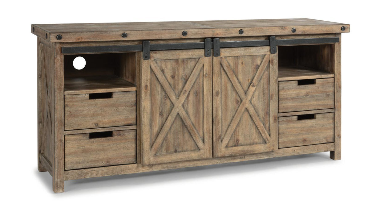 Flexsteel Carpenter Entertainment Base in Rustic Gray - Holmwood's Furniture & Design Center (Somersworth, NH)