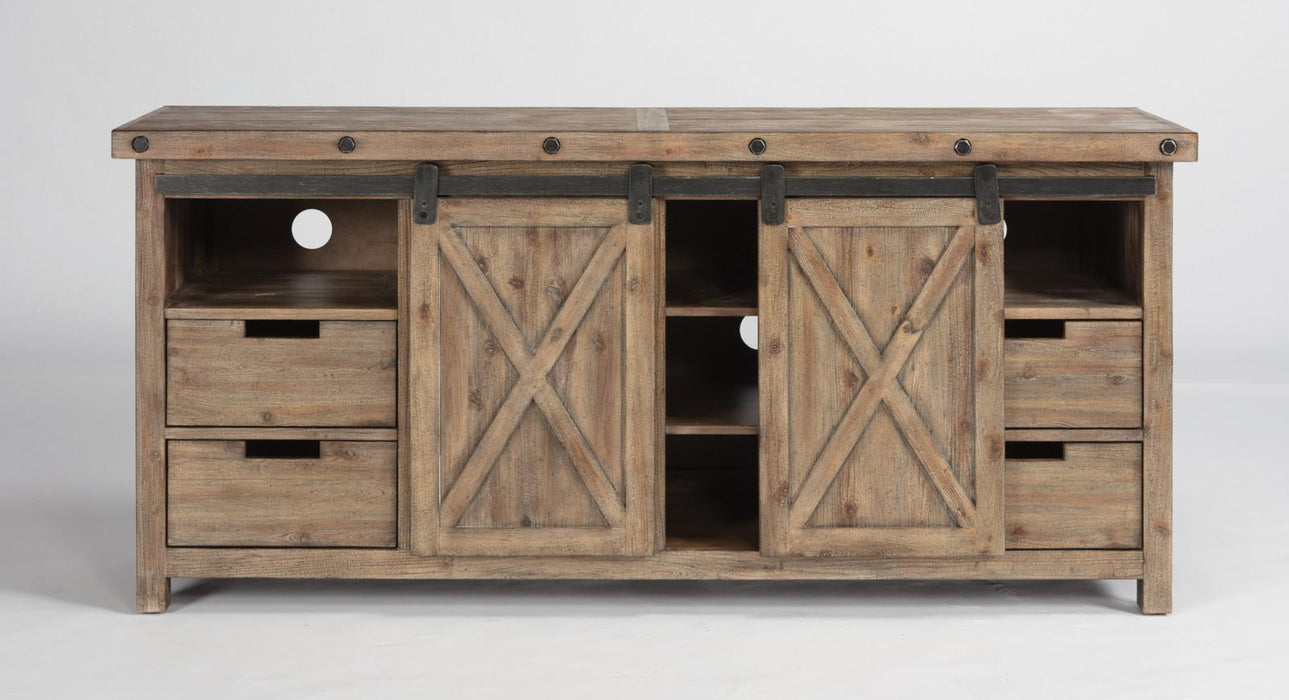 Flexsteel Carpenter Entertainment Base in Rustic Gray - Holmwood's Furniture & Design Center (Somersworth, NH)