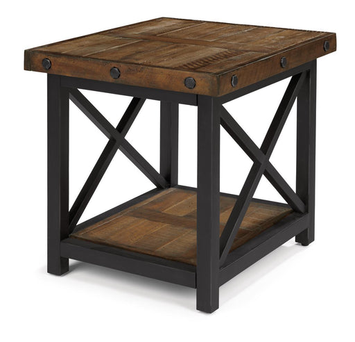 Flexsteel Carpenter Lamp Table in Rustic Brown - Holmwood's Furniture & Design Center (Somersworth, NH)