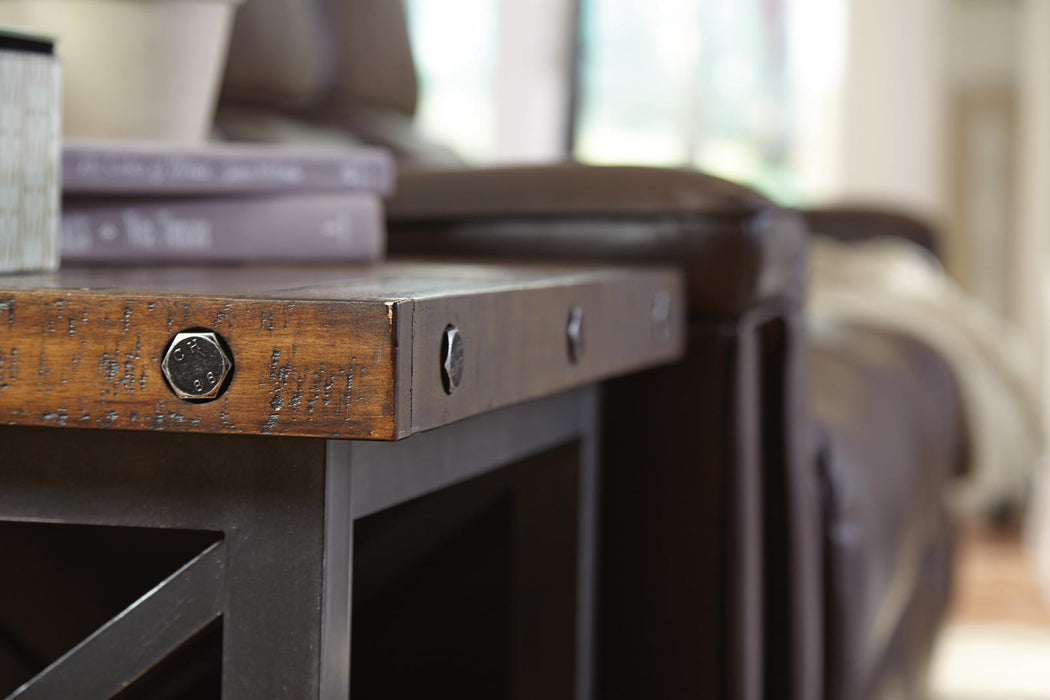 Flexsteel Carpenter Lamp Table in Rustic Brown - Holmwood's Furniture & Design Center (Somersworth, NH)