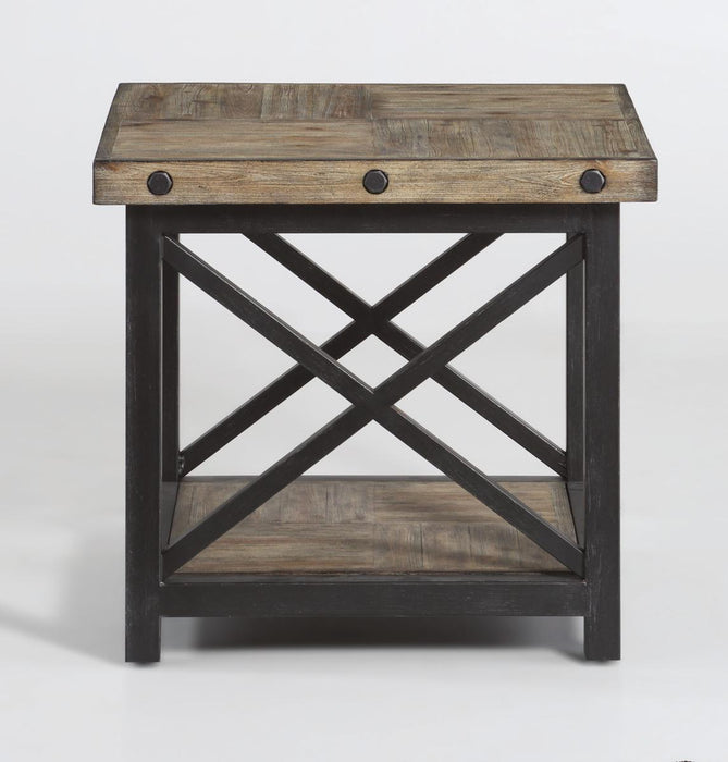 Flexsteel Carpenter Lamp Table in Rustic Gray - Holmwood's Furniture & Design Center (Somersworth, NH)