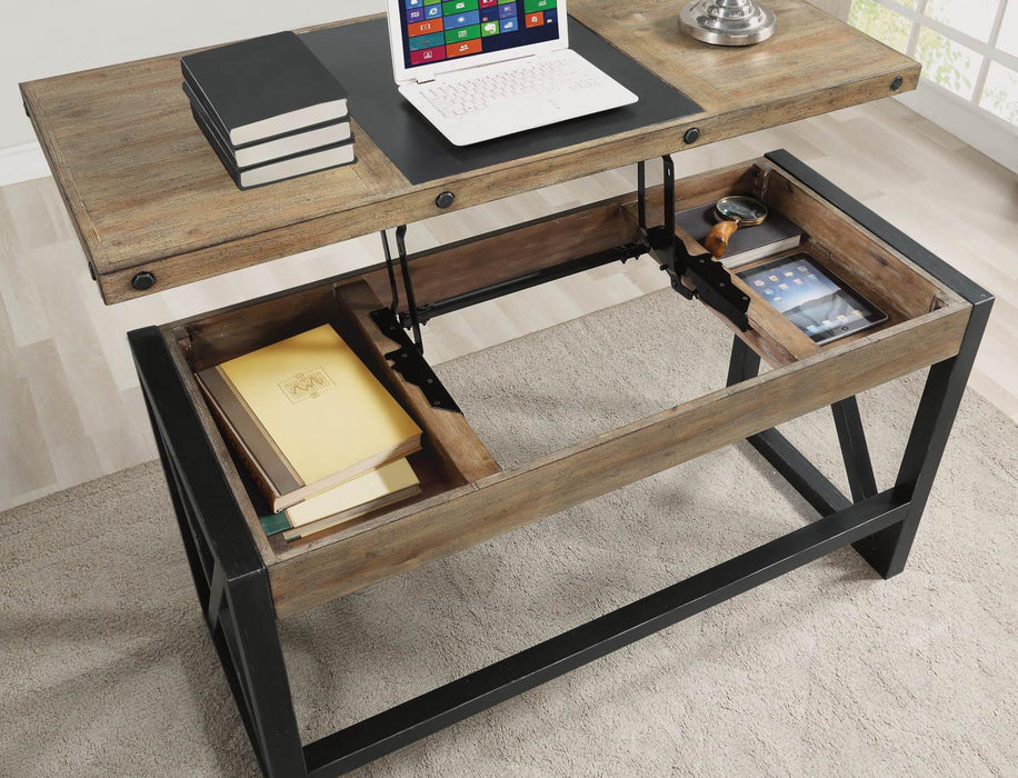 Flexsteel Carpenter Lift-Top Writing Desk in Rustic Gray - Holmwood's Furniture & Design Center (Somersworth, NH)