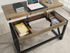 Flexsteel Carpenter Lift-Top Writing Desk in Rustic Gray - Holmwood's Furniture & Design Center (Somersworth, NH)