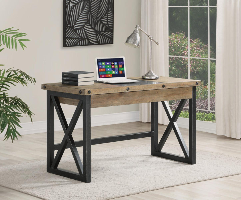 Flexsteel Carpenter Lift-Top Writing Desk in Rustic Gray - Holmwood's Furniture & Design Center (Somersworth, NH)