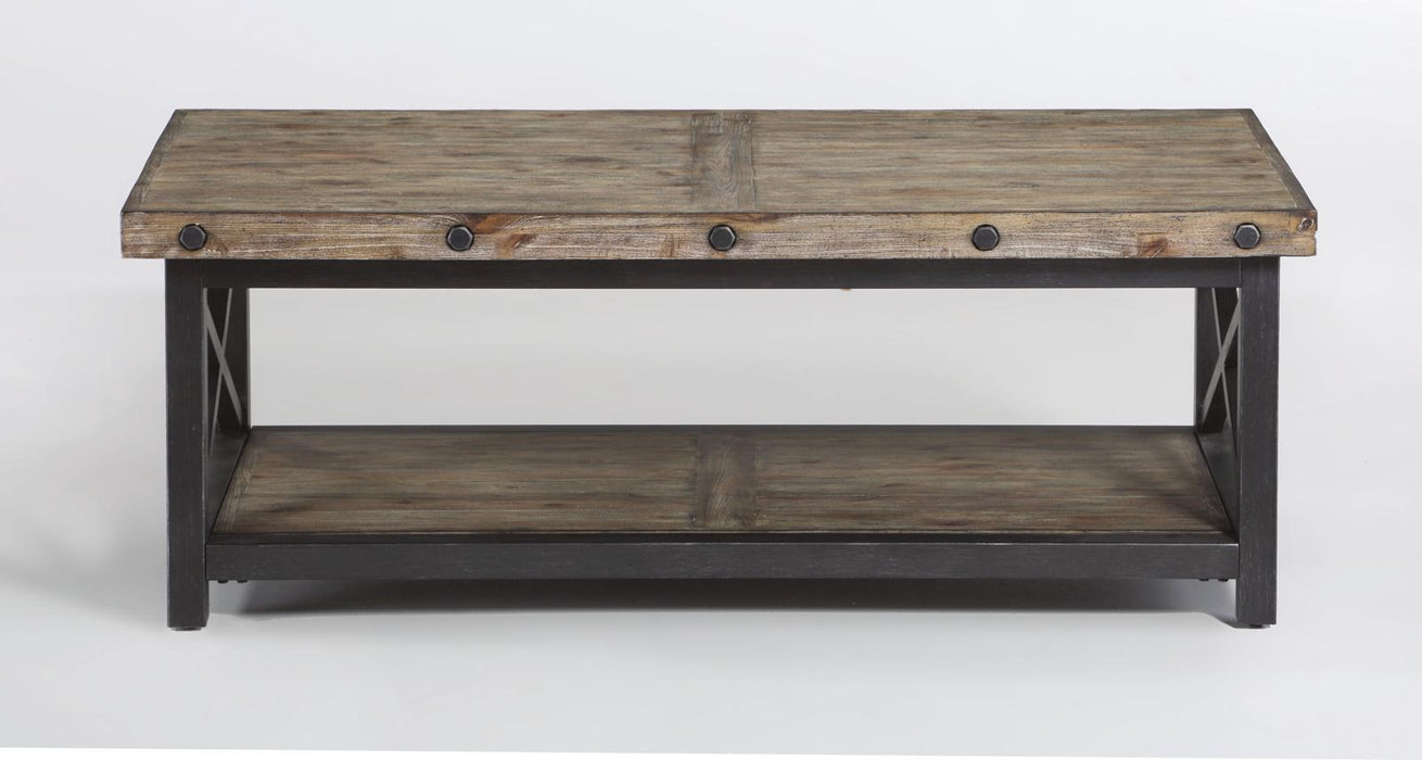 Flexsteel Carpenter Rectangular Coffee Table in Rustic Gray - Holmwood's Furniture & Design Center (Somersworth, NH)
