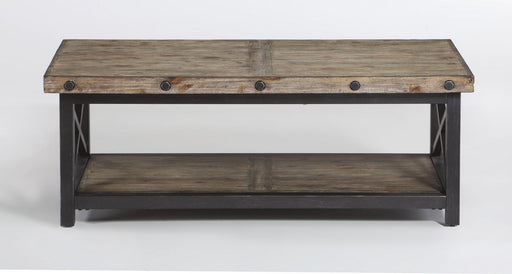 Flexsteel Carpenter Rectangular Coffee Table in Rustic Gray - Holmwood's Furniture & Design Center (Somersworth, NH)