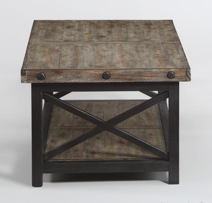 Flexsteel Carpenter Rectangular Coffee Table in Rustic Gray - Holmwood's Furniture & Design Center (Somersworth, NH)