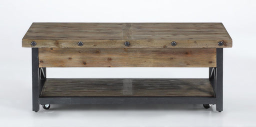 Flexsteel Carpenter Rectangular Lift-Top Cocktail Table with Casters in Rustic Gray - Holmwood's Furniture & Design Center (Somersworth, NH)
