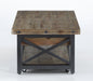 Flexsteel Carpenter Rectangular Lift-Top Cocktail Table with Casters in Rustic Gray - Holmwood's Furniture & Design Center (Somersworth, NH)