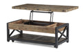 Flexsteel Carpenter Rectangular Lift-Top Cocktail Table with Casters in Rustic Gray - Holmwood's Furniture & Design Center (Somersworth, NH)