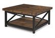 Flexsteel Carpenter Square Cocktail Table in Rustic Brown - Holmwood's Furniture & Design Center (Somersworth, NH)