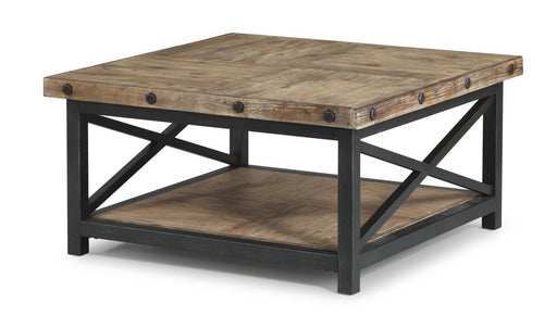 Flexsteel Carpenter Square Cocktail Table in Rustic Gray - Holmwood's Furniture & Design Center (Somersworth, NH)
