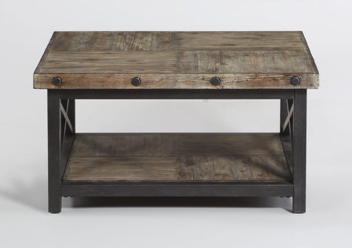 Flexsteel Carpenter Square Cocktail Table in Rustic Gray - Holmwood's Furniture & Design Center (Somersworth, NH)