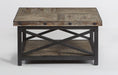 Flexsteel Carpenter Square Cocktail Table in Rustic Gray - Holmwood's Furniture & Design Center (Somersworth, NH)