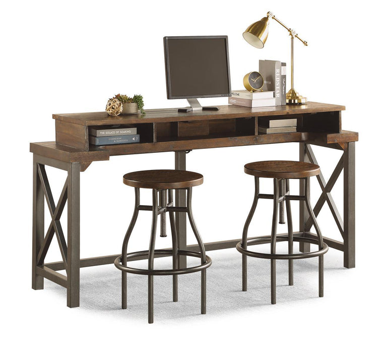 Flexsteel Carpenter Stool in Rustic Brown - Holmwood's Furniture & Design Center (Somersworth, NH)