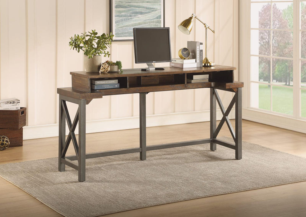 Flexsteel Carpenter Work Console in Rustic Brown - Holmwood's Furniture & Design Center (Somersworth, NH)