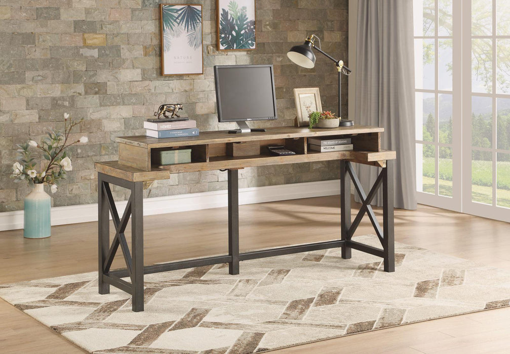 Flexsteel Carpenter Work Console in Rustic Gray - Holmwood's Furniture & Design Center (Somersworth, NH)