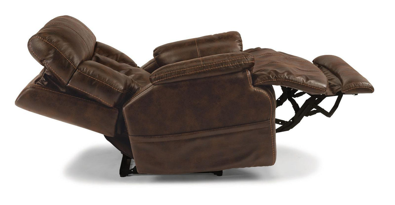 Flexsteel Clive Power Recliner with Power Headrest and Lumbar - Holmwood's Furniture & Design Center (Somersworth, NH)
