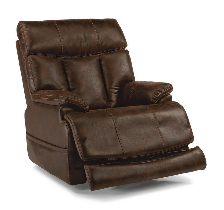 Flexsteel Clive Power Recliner with Power Headrest and Lumbar - Holmwood's Furniture & Design Center (Somersworth, NH)