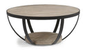 Flexsteel Compass Round Cocktail Table in Gray/Black - Holmwood's Furniture & Design Center (Somersworth, NH)