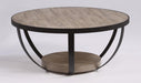 Flexsteel Compass Round Cocktail Table in Gray/Black - Holmwood's Furniture & Design Center (Somersworth, NH)