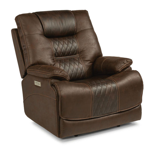 Flexsteel Dakota Power Recliner with Power Headrest and Lumbar - Holmwood's Furniture & Design Center (Somersworth, NH)
