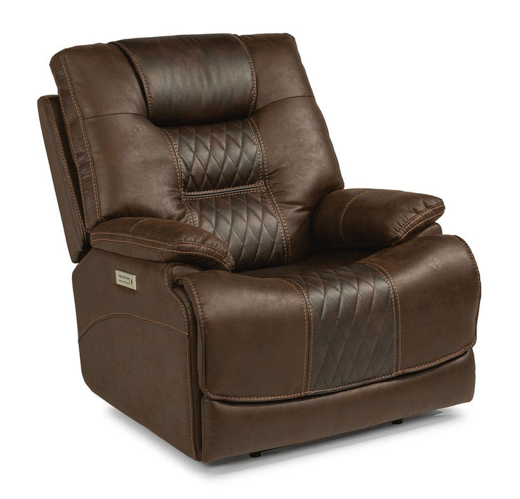 Flexsteel Dakota Power Recliner with Power Headrest and Lumbar - Holmwood's Furniture & Design Center (Somersworth, NH)