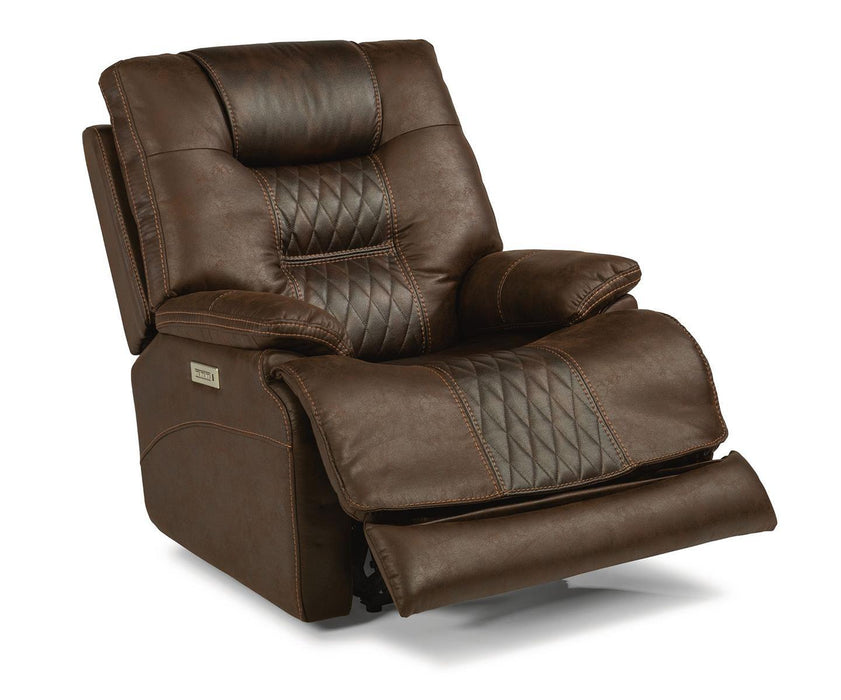 Flexsteel Dakota Power Recliner with Power Headrest and Lumbar - Holmwood's Furniture & Design Center (Somersworth, NH)