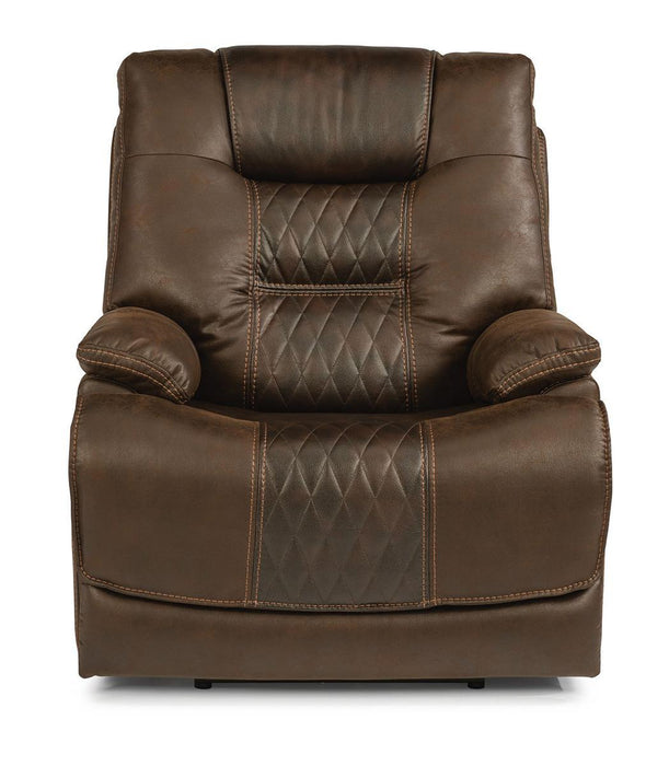 Flexsteel Dakota Power Recliner with Power Headrest and Lumbar - Holmwood's Furniture & Design Center (Somersworth, NH)