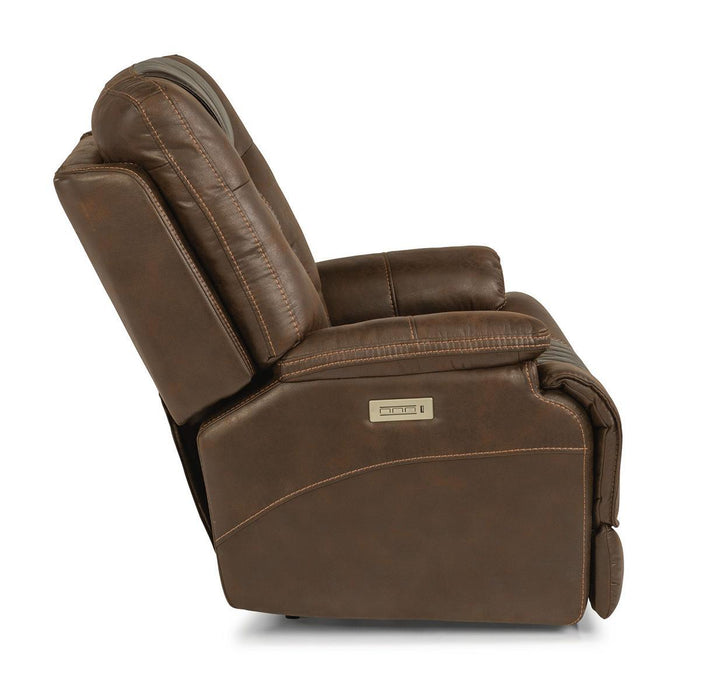 Flexsteel Dakota Power Recliner with Power Headrest and Lumbar - Holmwood's Furniture & Design Center (Somersworth, NH)