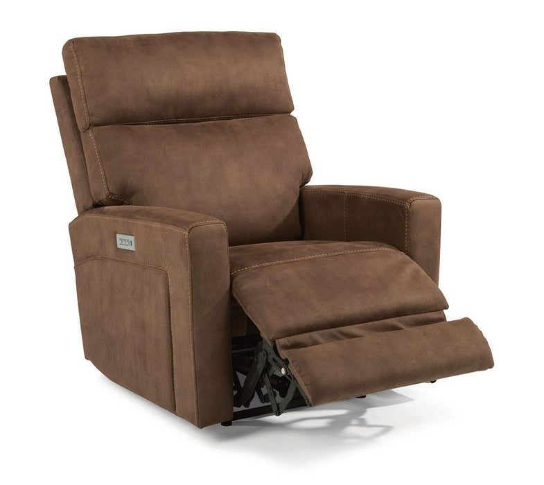 Flexsteel Ezra Power Recliner with Power Headrest and Lumbar - Holmwood's Furniture & Design Center (Somersworth, NH)