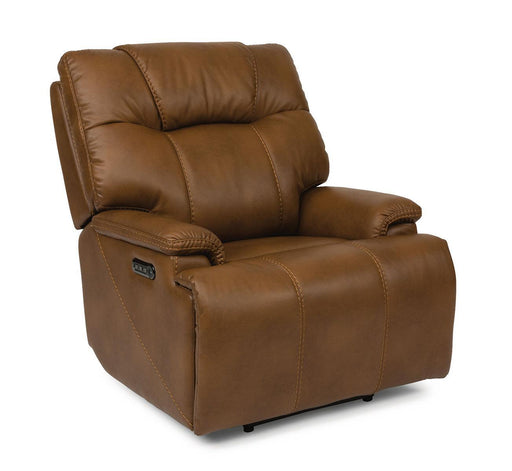 Flexsteel Garrett Power Recliner with Power Headrest and Lumbar - Holmwood's Furniture & Design Center (Somersworth, NH)