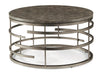 Flexsteel Halo Round Cocktail Table in Silver - Holmwood's Furniture & Design Center (Somersworth, NH)