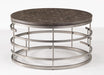 Flexsteel Halo Round Cocktail Table in Silver - Holmwood's Furniture & Design Center (Somersworth, NH)