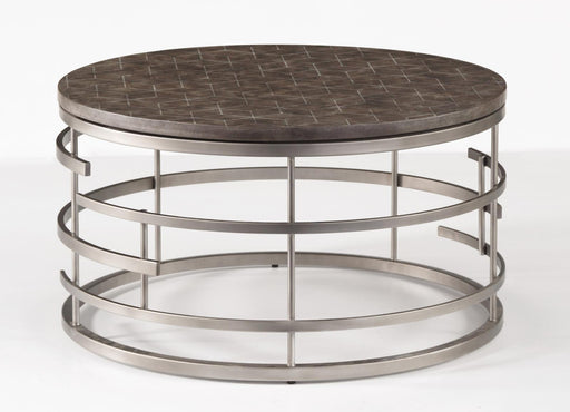 Flexsteel Halo Round Cocktail Table in Silver - Holmwood's Furniture & Design Center (Somersworth, NH)