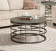 Flexsteel Halo Round Cocktail Table in Silver - Holmwood's Furniture & Design Center (Somersworth, NH)