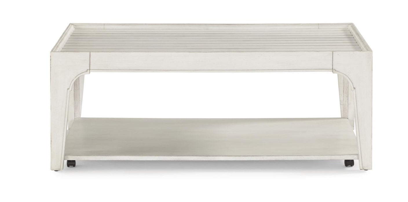 Flexsteel Harmony Rectangular Cocktail Table with Casters in White - Holmwood's Furniture & Design Center (Somersworth, NH)