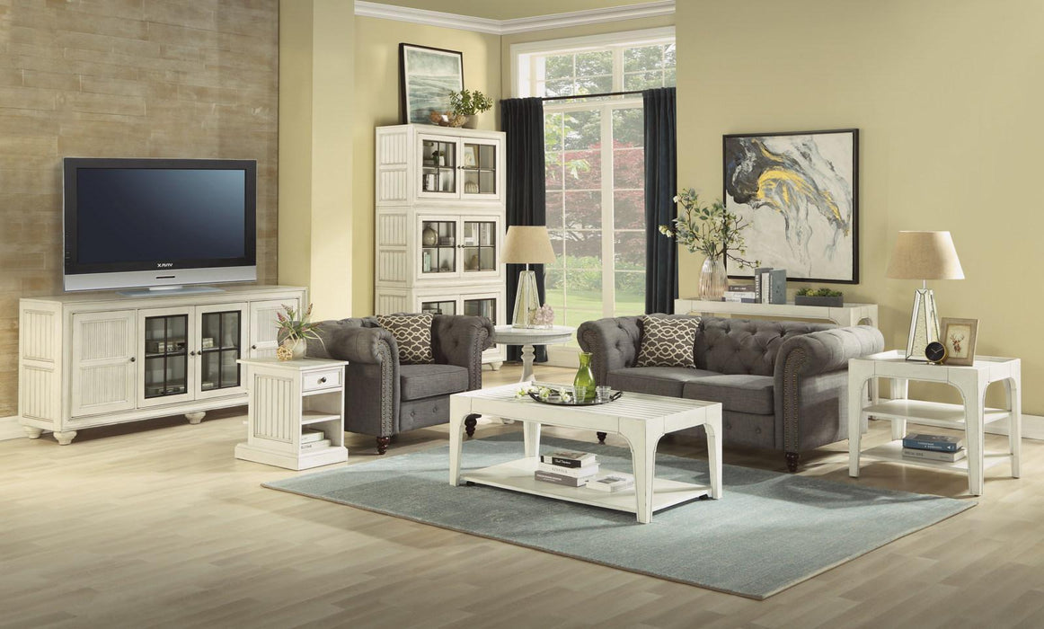 Flexsteel Harmony Rectangular Cocktail Table with Casters in White - Holmwood's Furniture & Design Center (Somersworth, NH)