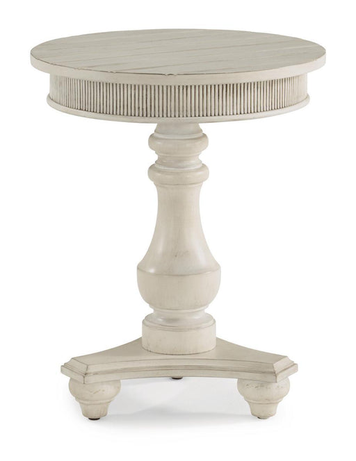 Flexsteel Harmony Round Chairside Table in White - Holmwood's Furniture & Design Center (Somersworth, NH)