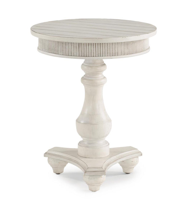 Flexsteel Harmony Round Chairside Table in White - Holmwood's Furniture & Design Center (Somersworth, NH)