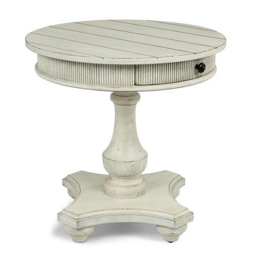 Flexsteel Harmony Round End Table in White - Holmwood's Furniture & Design Center (Somersworth, NH)