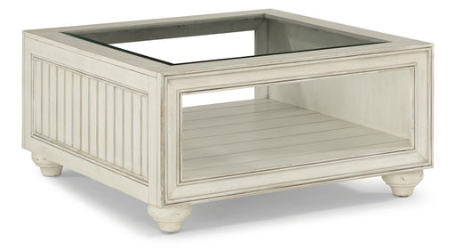 Flexsteel Harmony Square Cocktail Table with Casters in White - Holmwood's Furniture & Design Center (Somersworth, NH)
