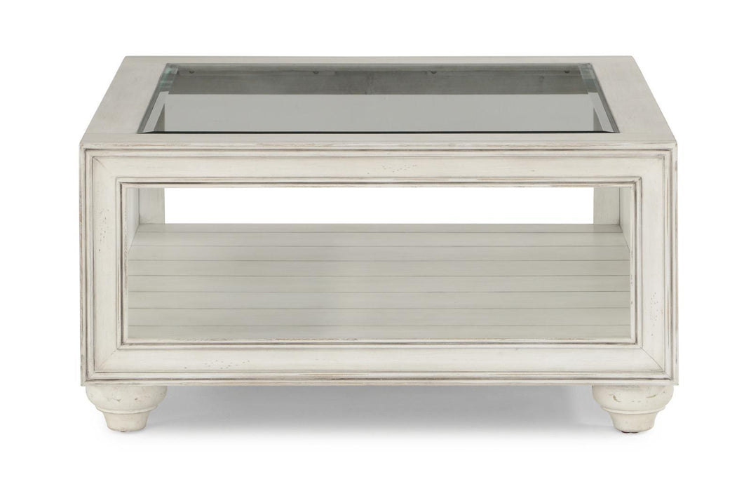 Flexsteel Harmony Square Cocktail Table with Casters in White - Holmwood's Furniture & Design Center (Somersworth, NH)