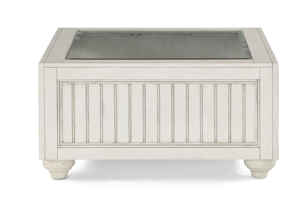 Flexsteel Harmony Square Cocktail Table with Casters in White - Holmwood's Furniture & Design Center (Somersworth, NH)