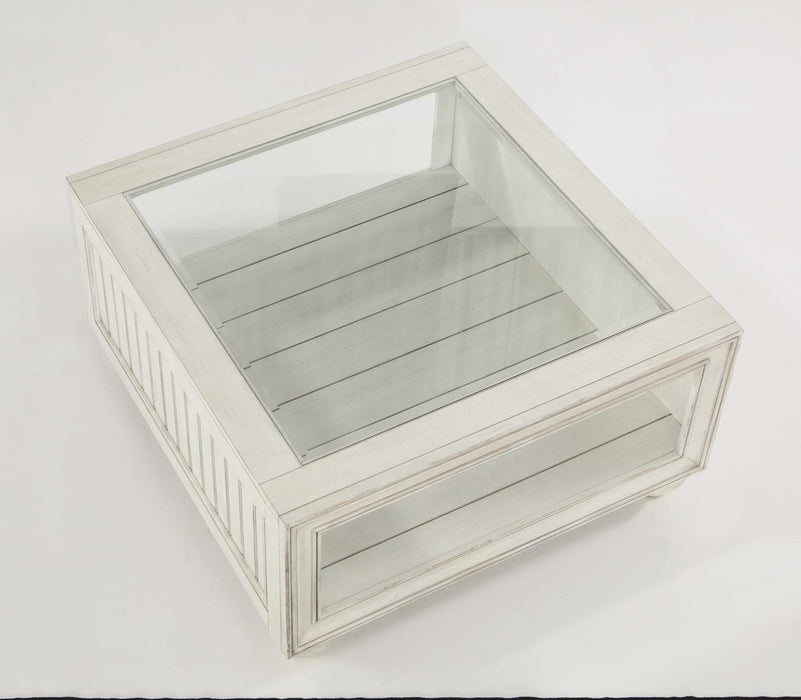 Flexsteel Harmony Square Cocktail Table with Casters in White - Holmwood's Furniture & Design Center (Somersworth, NH)