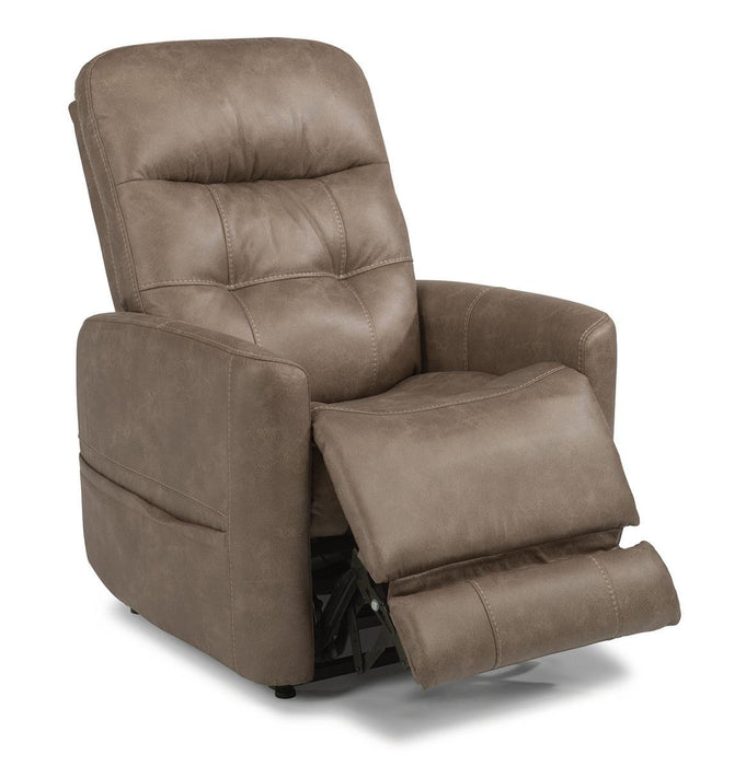 Flexsteel Kenner Power Lift Recliner with Power Headrest and Lumbar - Holmwood's Furniture & Design Center (Somersworth, NH)