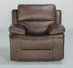 Flexsteel Latitudes Apollo Leather Power Gliding Recliner with Power Headrest in Brown - Holmwood's Furniture & Design Center (Somersworth, NH)