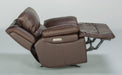 Flexsteel Latitudes Apollo Leather Power Gliding Recliner with Power Headrest in Brown - Holmwood's Furniture & Design Center (Somersworth, NH)